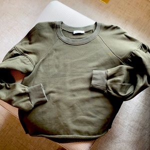 Stunning warm olive French terry top